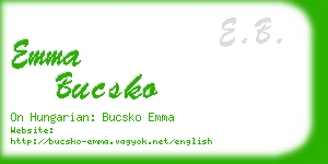 emma bucsko business card